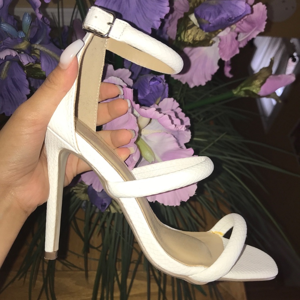 NEW misguided white croc heels